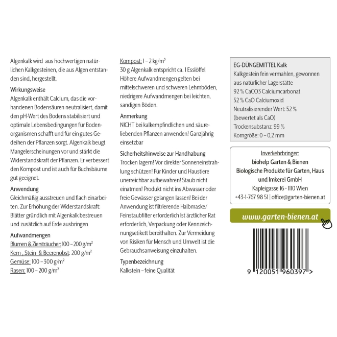 Algenkalk - zur Bodenverbesserung & Erhöhung der Widerstandskraft I 1kg